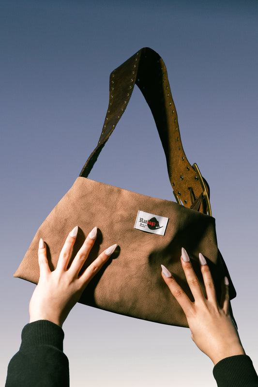 Brown Upcycled Belt Handbag